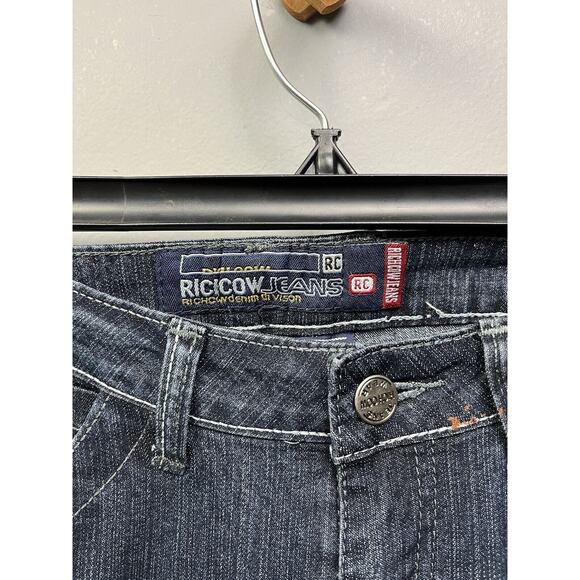 Rich Cow Jeans Juniors 5 Mid Rise Light Wash Straight Leg 5 Pocket Stretch - Picture 6 of 6